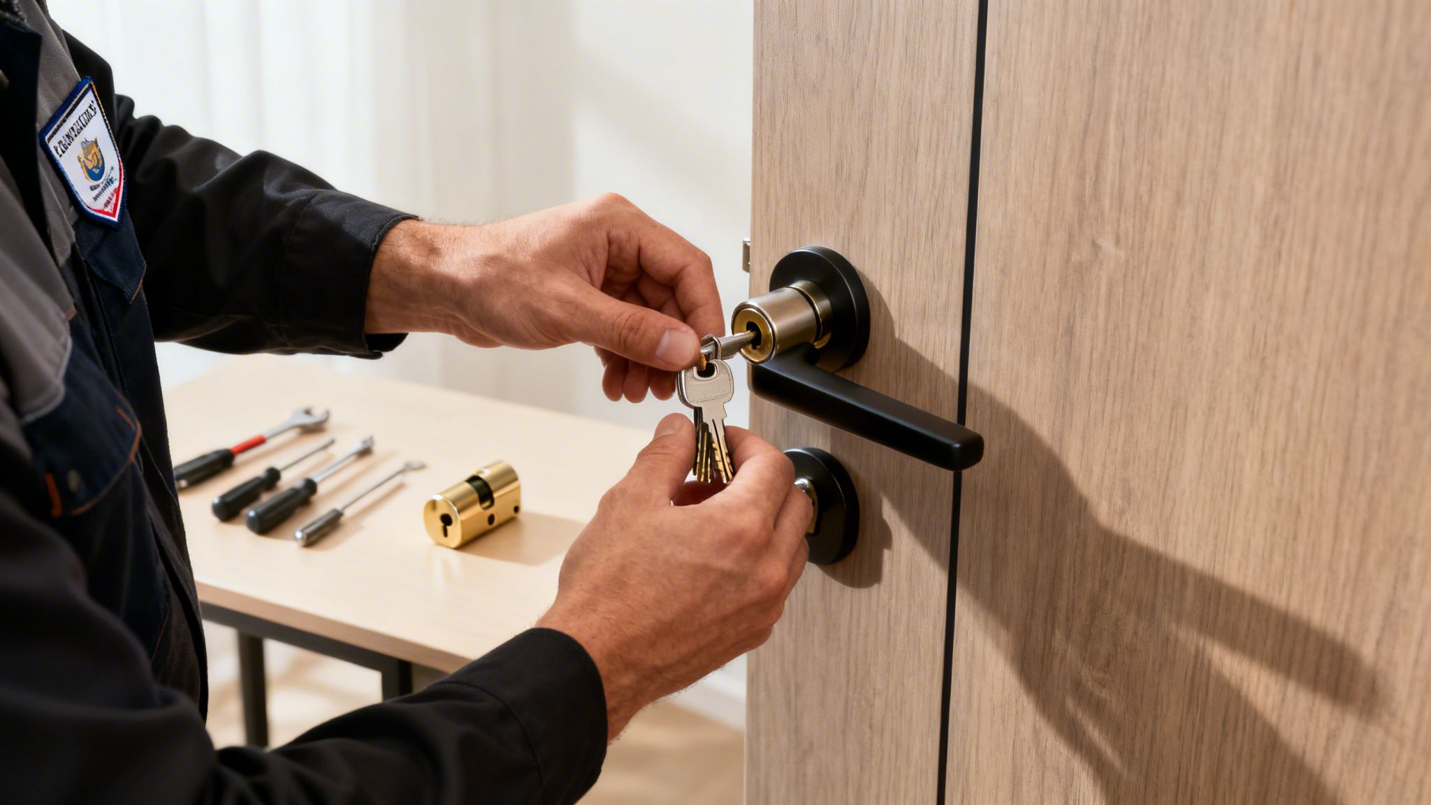 Låsesmed åbner dør med nøgler i Vanløse, hurtig service.