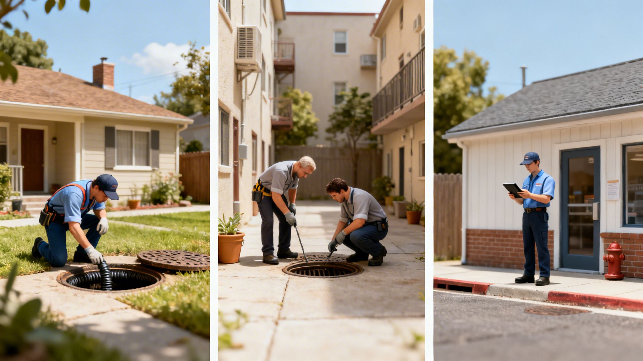 Kloakinspektion med kamera til præcis vurdering af kloakproblemer.